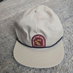 Poncho Outdoors Snapback Hat Rope Trucker Beige  Fishing Hiking